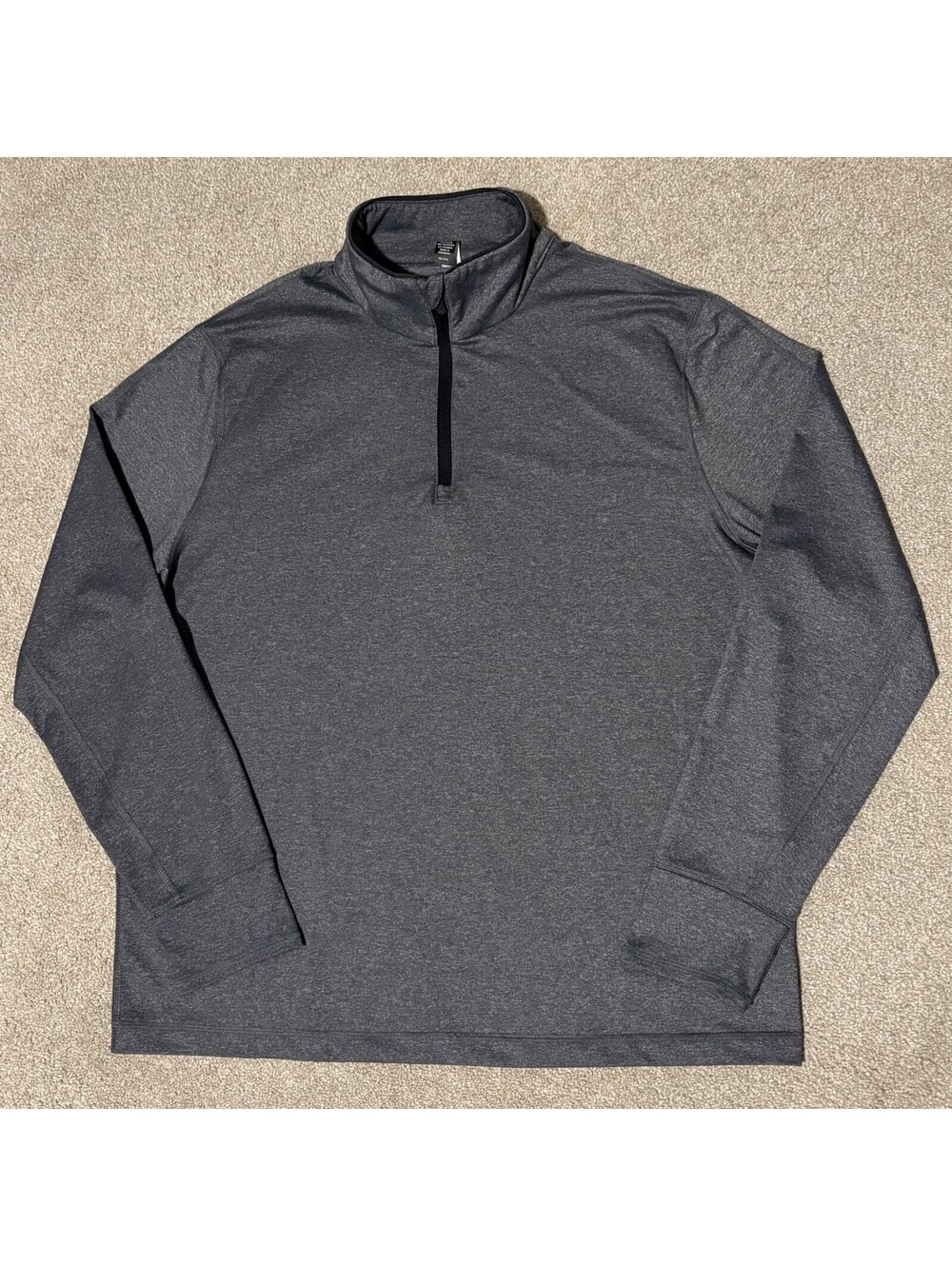Joseph Abboud Mens L 1/4 Zip Athletic Training Jumper Pullover Top Gray Stretch